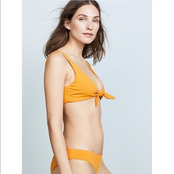 Mara Hoffman Rio Tie-Front Ribbed Swim Bikini SET - Picture 2 of 12